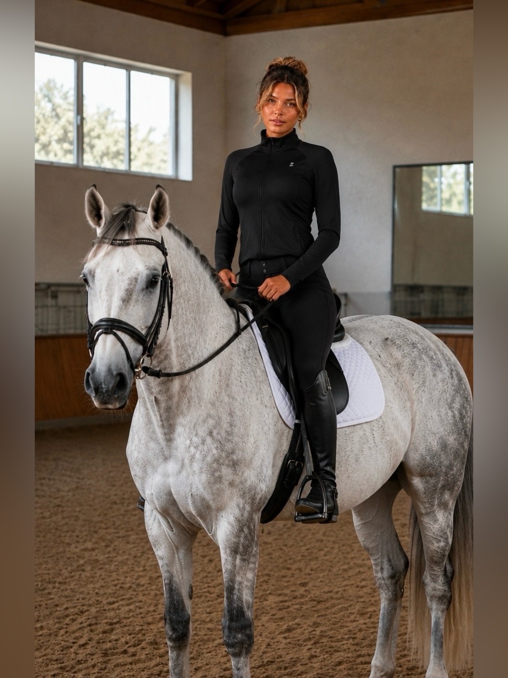 Equestrian Dressage English Black UV Block Cooling Summer Peplum Riding Jacket - Picture 5 of 7